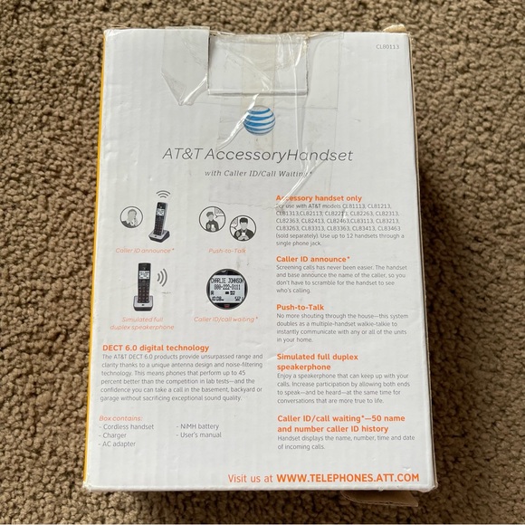AT&T CL80113 Accessory Handset for CL82213 - Picture 6 of 12
